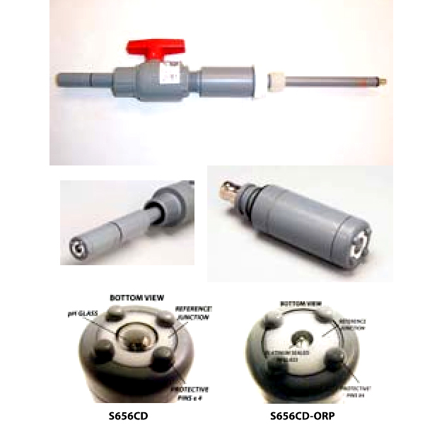 Insertion/Wet-tap Flat-Surface, Self-Cleaning pH and ORP Electrodes